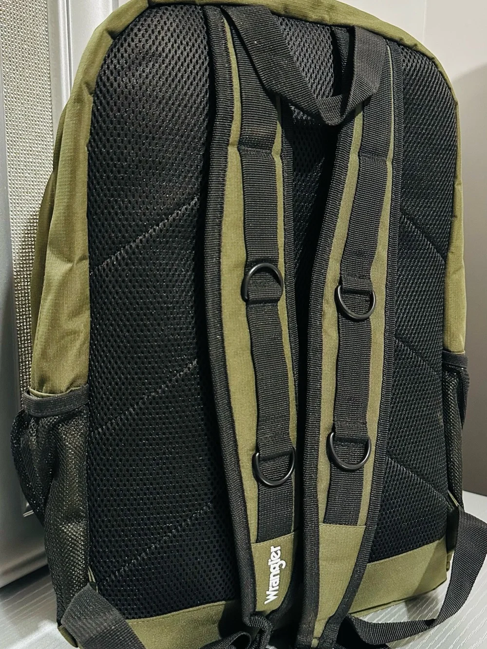 Wrangler Olive Green Backpack with Black Webbing